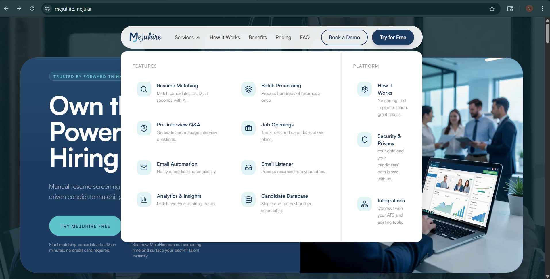 Explore the Features section